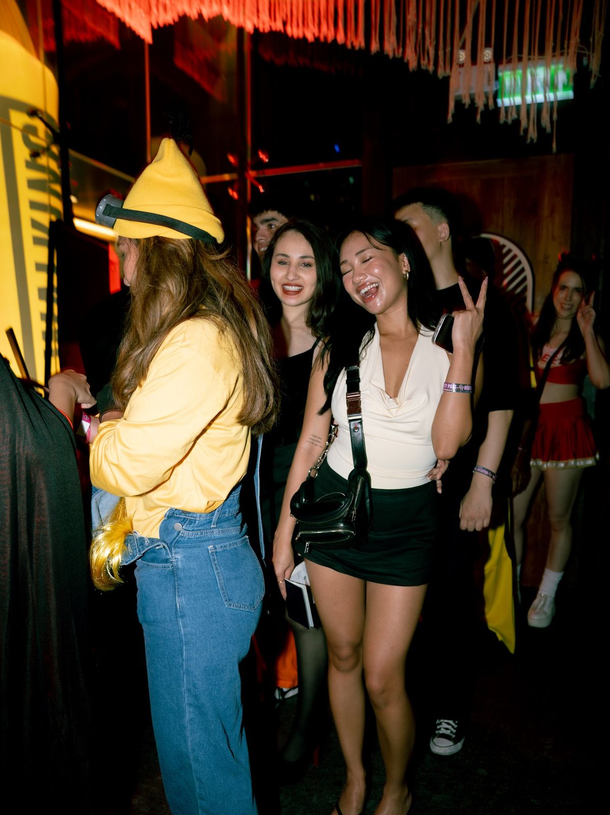 Guests lining up for entry at the Halloween Crawl